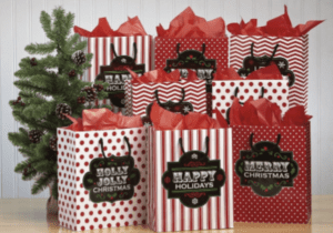 Red christmas gift bags