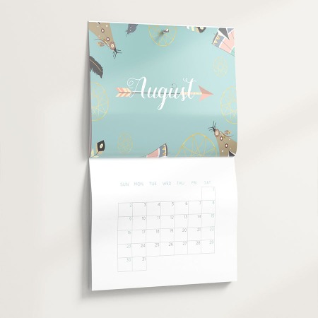 promotional calendar on a white wall