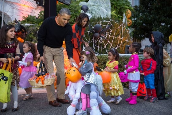 Picture of kids trick or treating