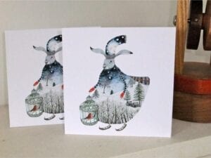 Greeting card with rabbit